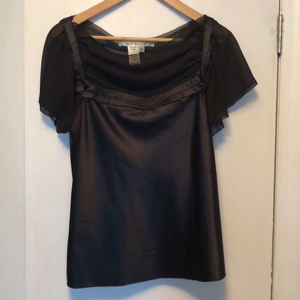 Black satin top